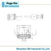 雙頭式 pogo pin2.54mm間距彈簧針連接器工業(yè)設(shè)備鍍金